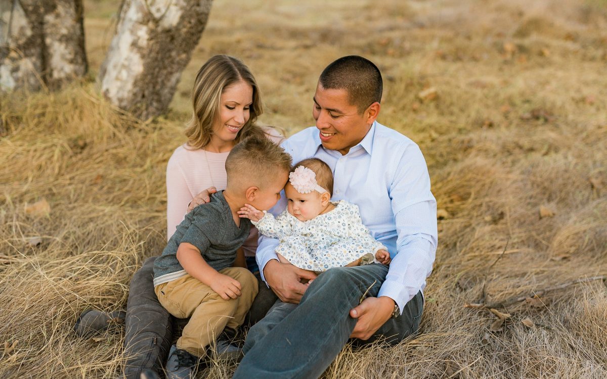 San Diego Family Lifestyle Photographer | Golden Hour Mission Trails Family Session in a field